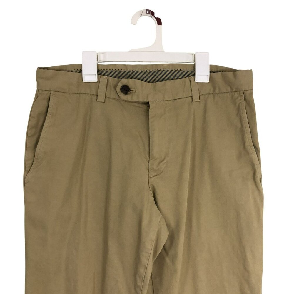Brooks Brothers Milano Fit Khaki Chino Pants W33 L30 100% Cotton Mens - Picture 3 of 13
